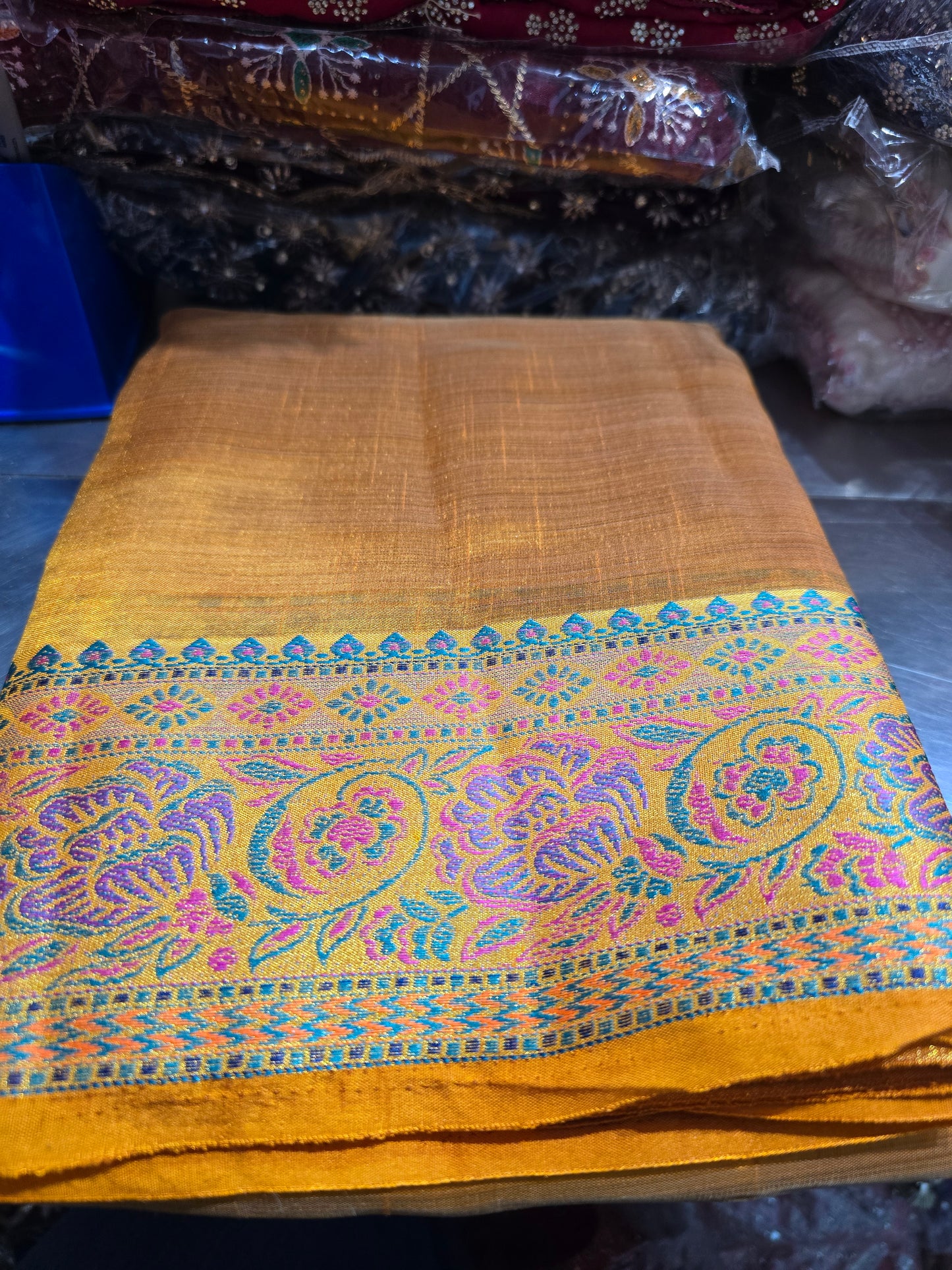 Beautiful designer temple silk saree