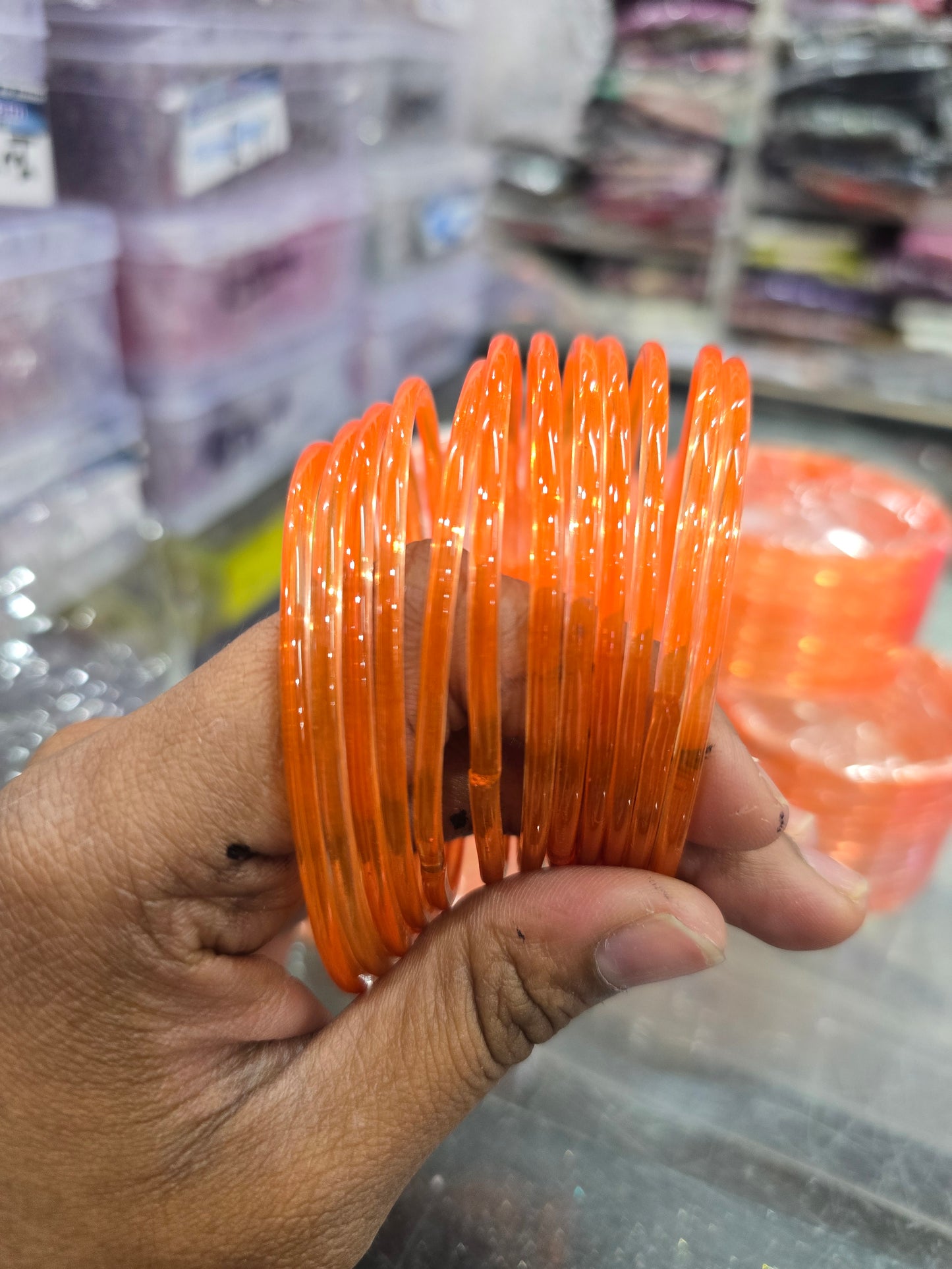 Beautiful designer jelly glass bangles