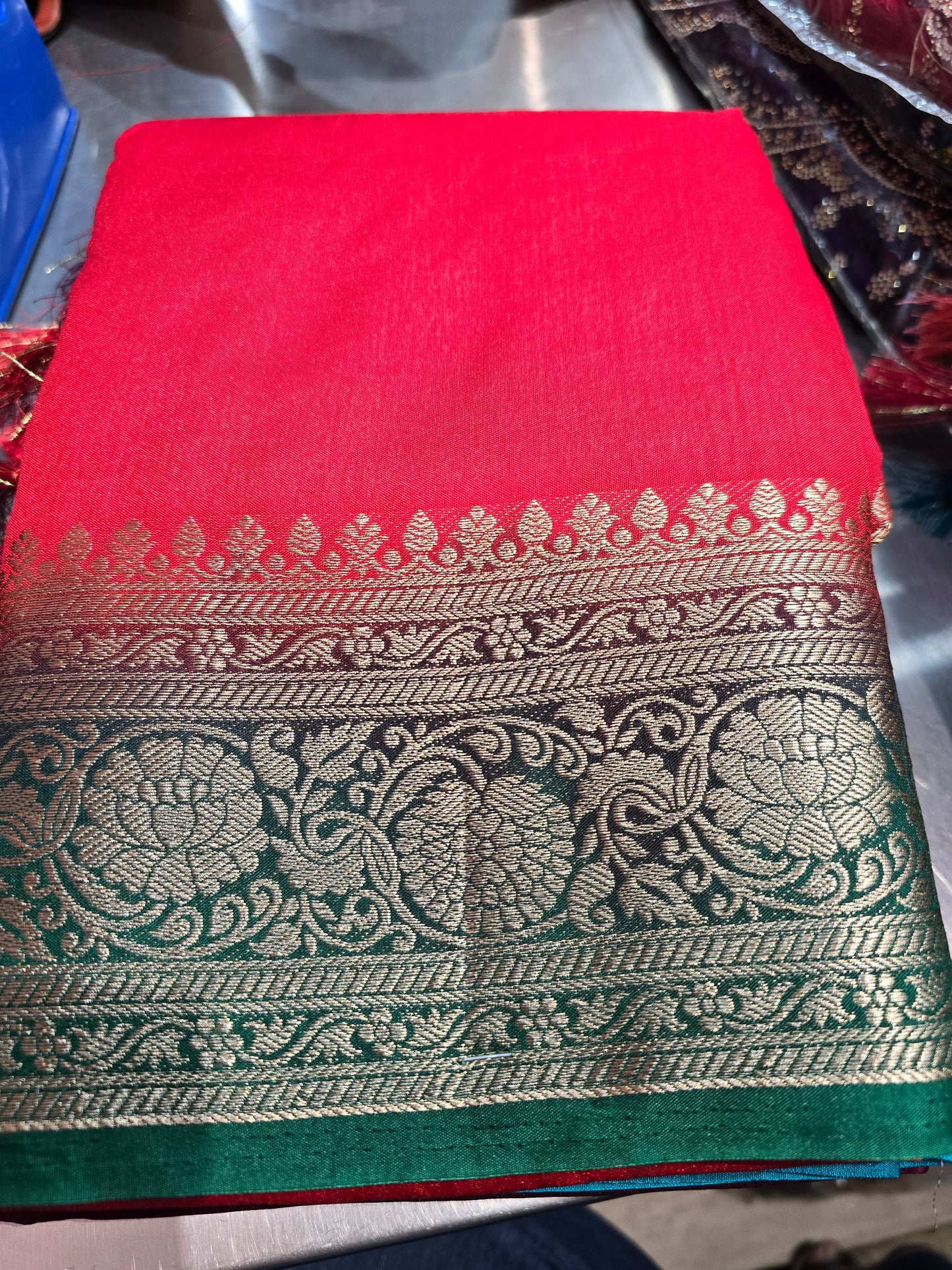 Beautiful designer temple silk saree