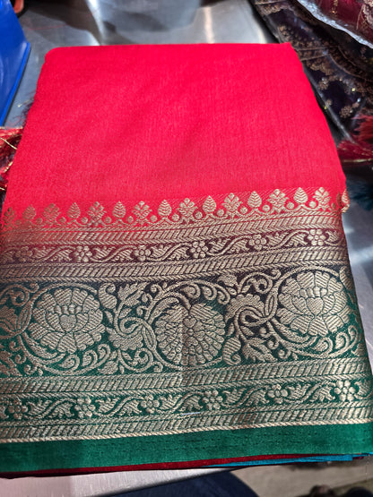 Beautiful designer temple silk saree