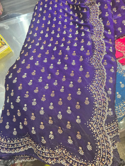 Beautiful designer fully embroidered Jimmy Choo saree