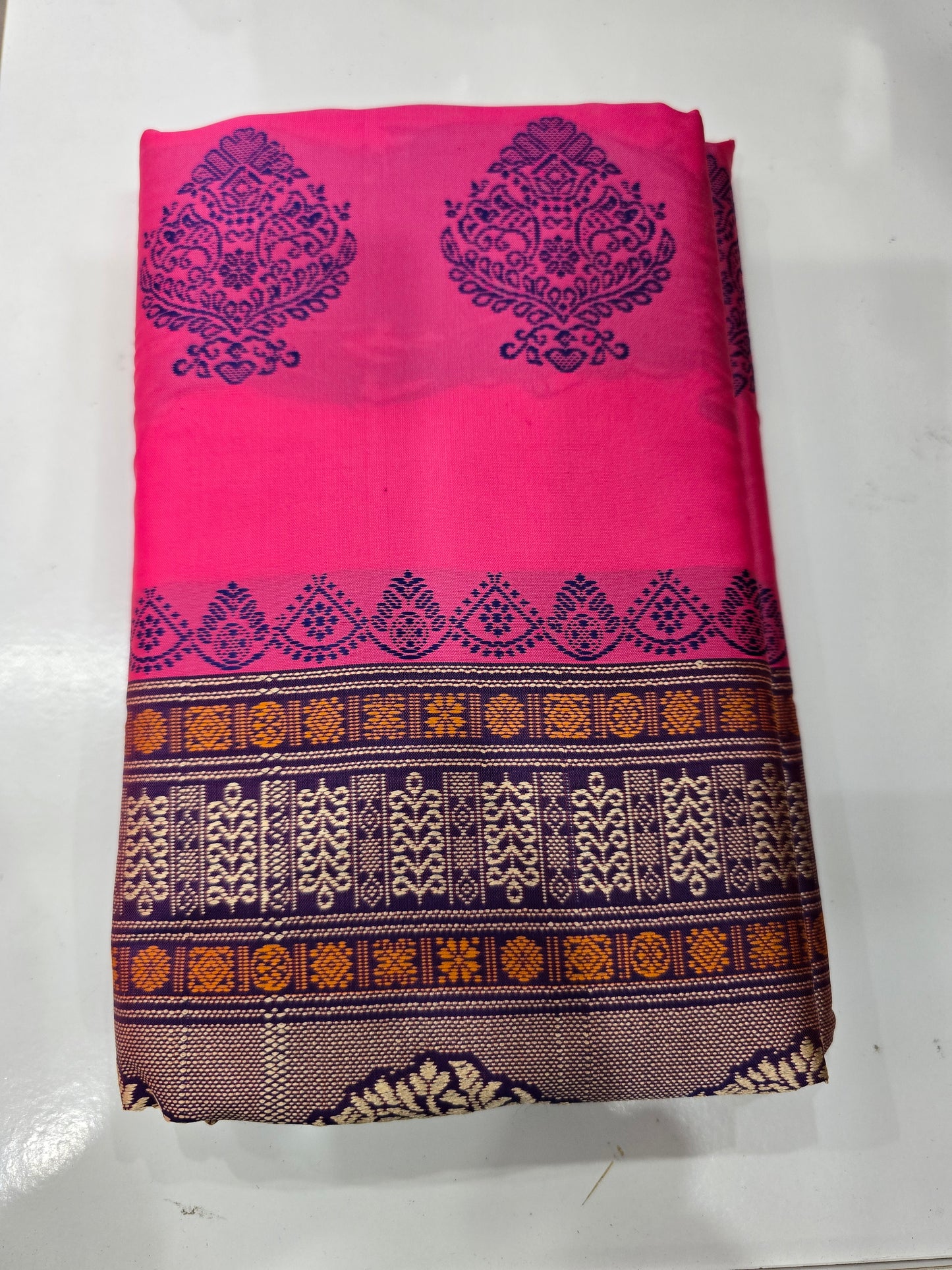 Beautiful designer temple silk saree