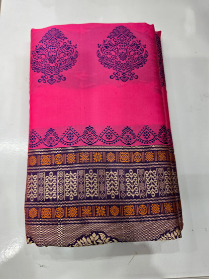 Beautiful designer temple silk saree