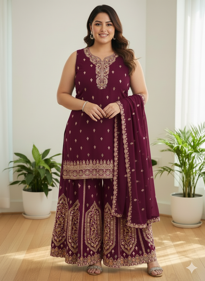 Beautiful designer plazo suit