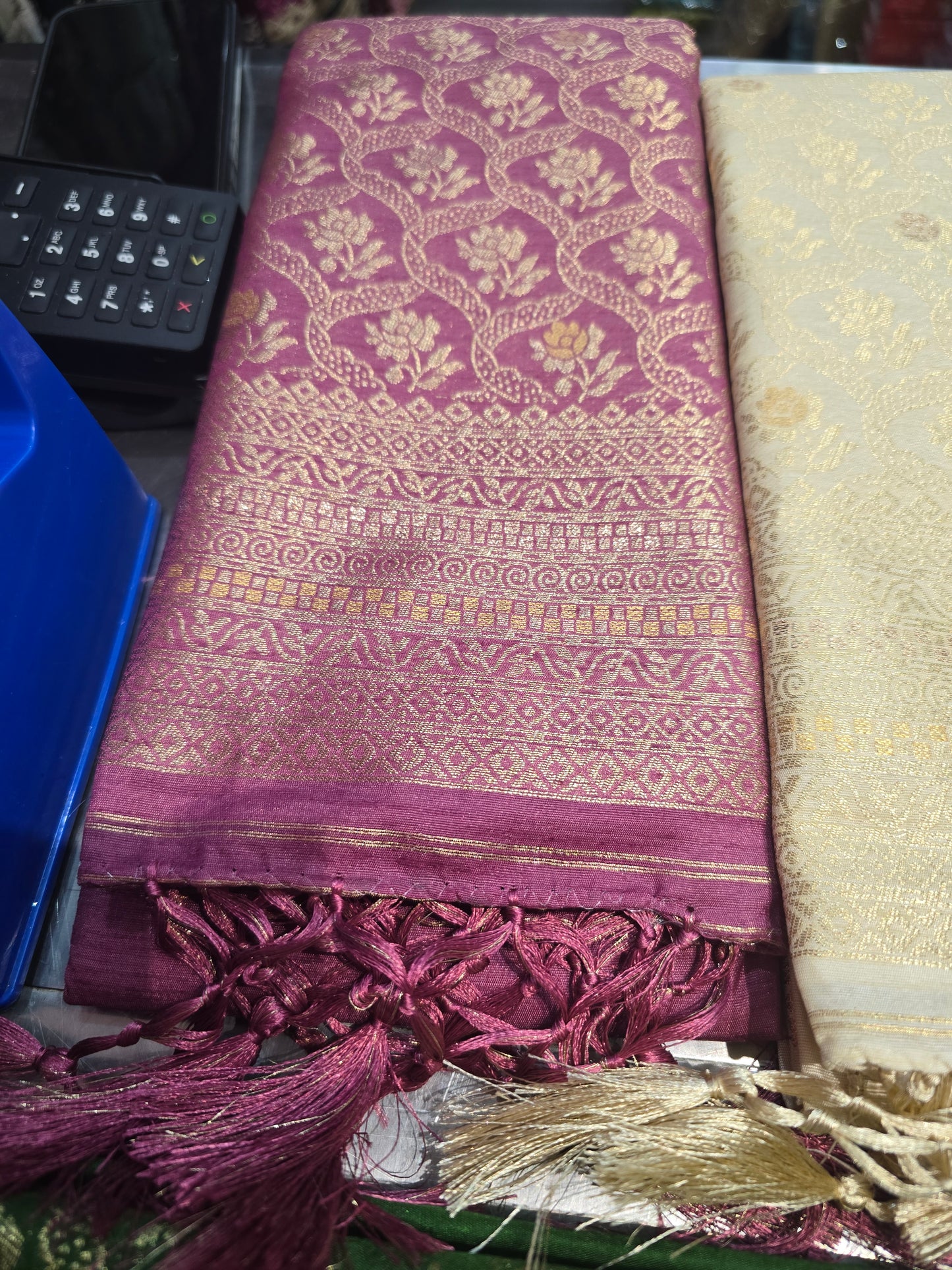 Beautiful designer temple silk saree