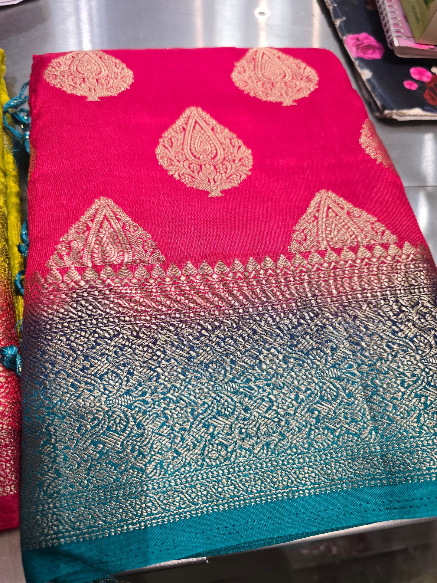 Beautiful designer temple silk saree