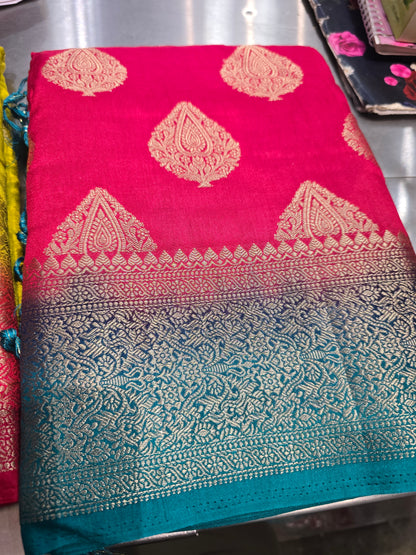 Beautiful designer temple silk saree