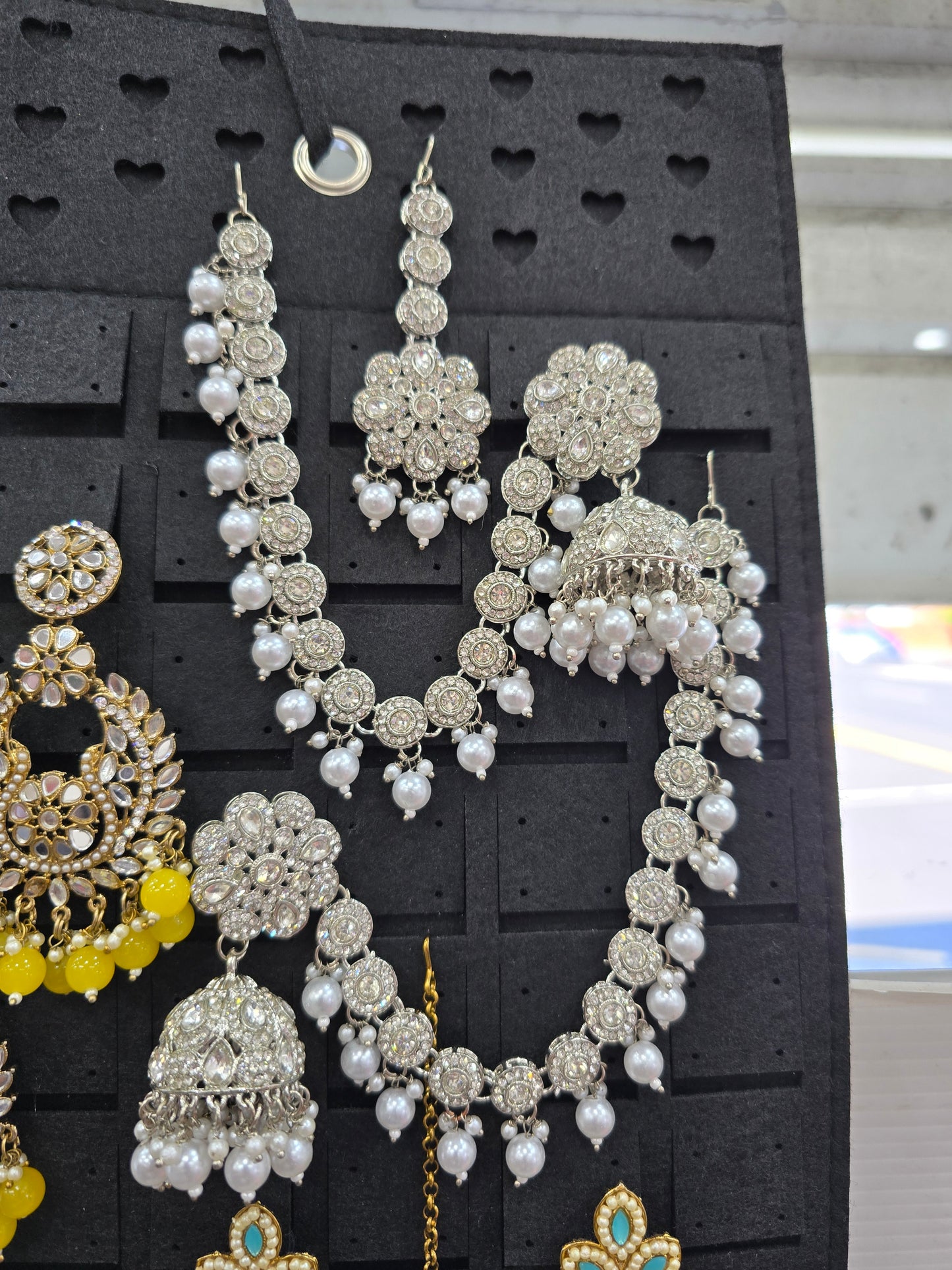 Beautiful designer bahubali jhumki with bindi