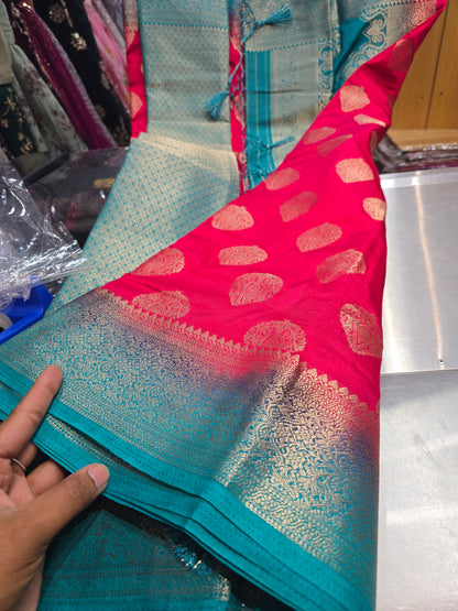 Beautiful designer temple silk saree