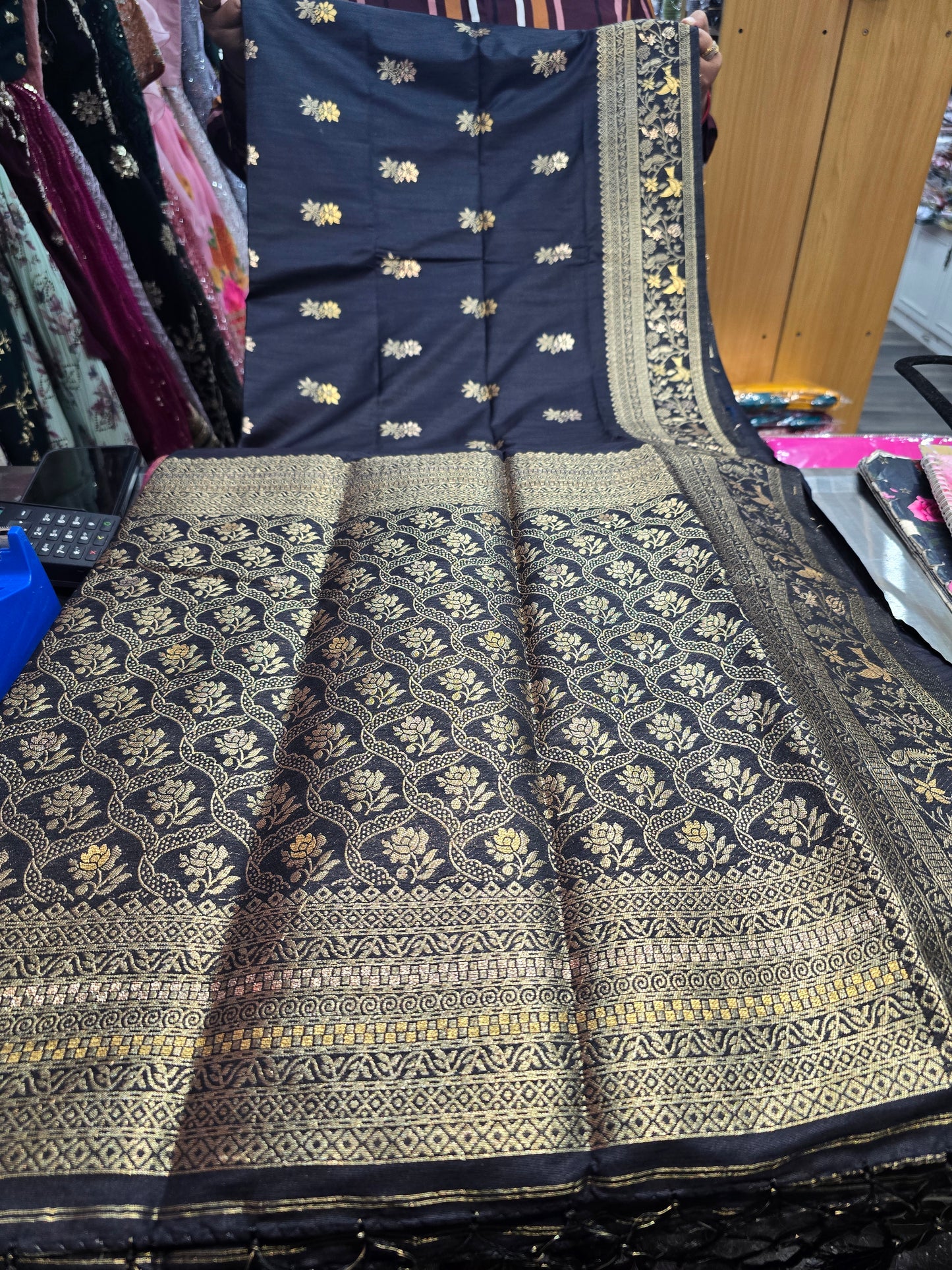 Beautiful designer temple silk saree