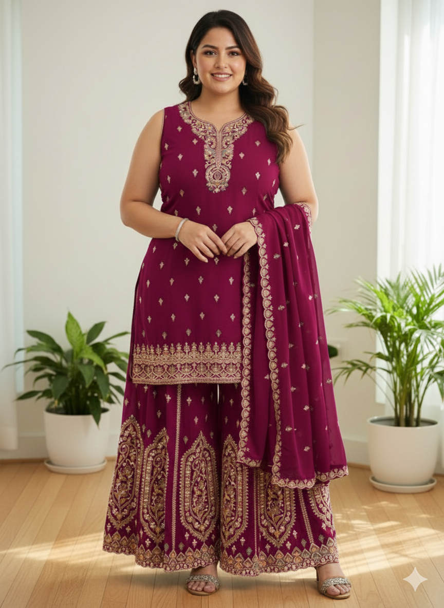 Beautiful designer plazo suit