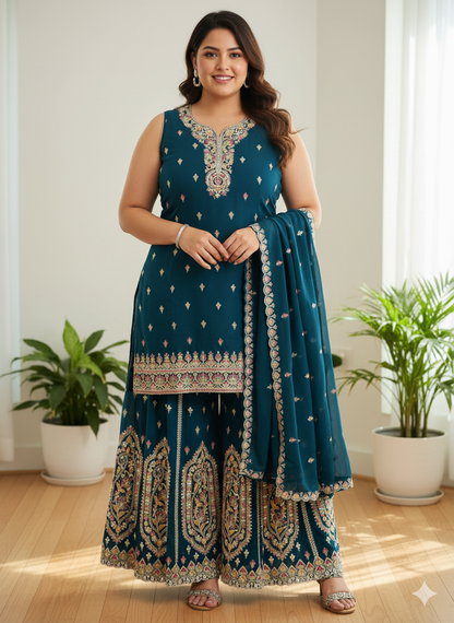 Beautiful designer plazo suit