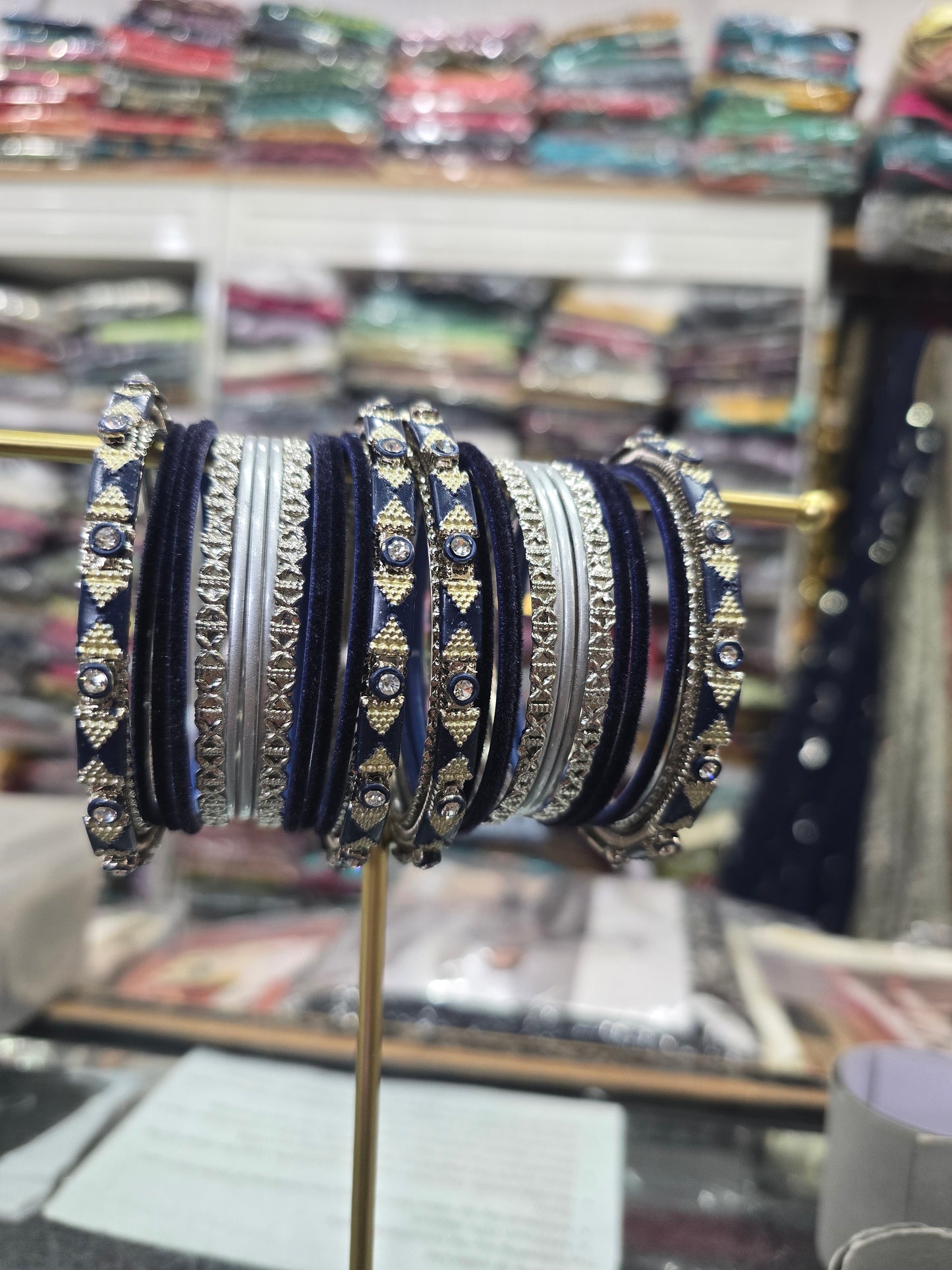 Beautiful designer navy blue  bangle set