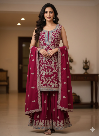 Beautiful designer sharara suit