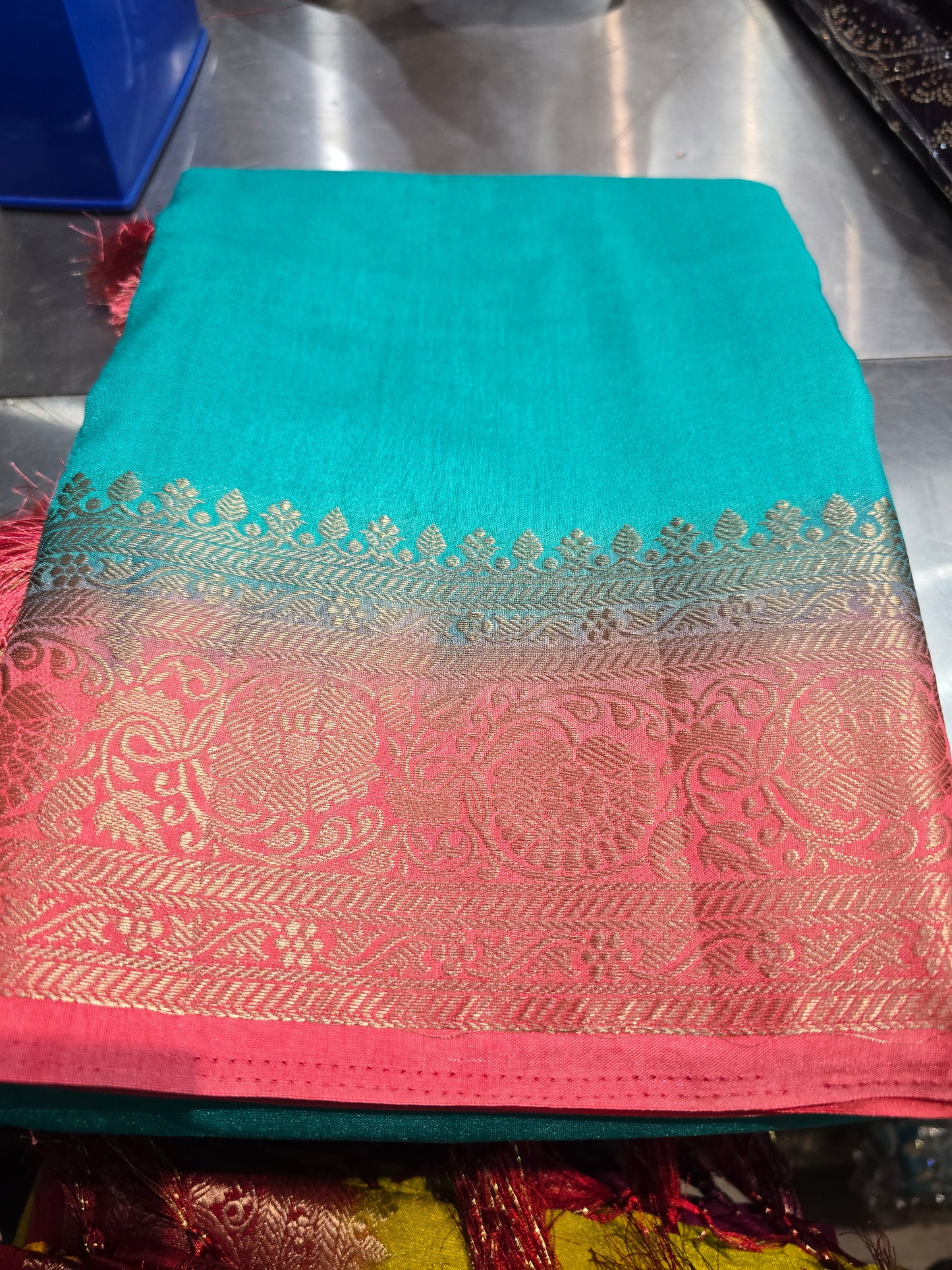 Beautiful designer temple silk saree