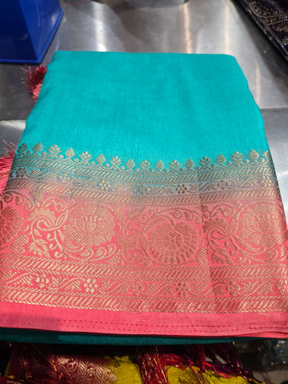 Beautiful designer temple silk saree