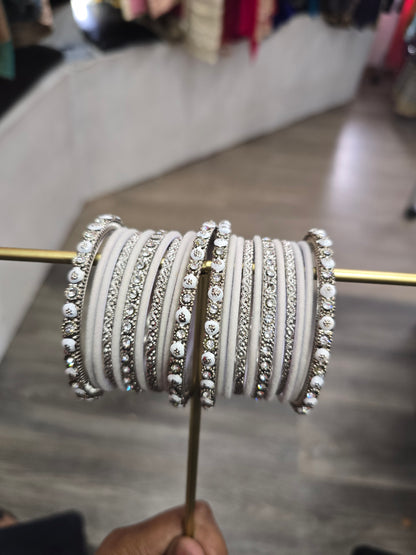Beautiful designer white bangle set