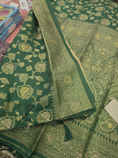 Beautiful designer silk saree with gold zari work