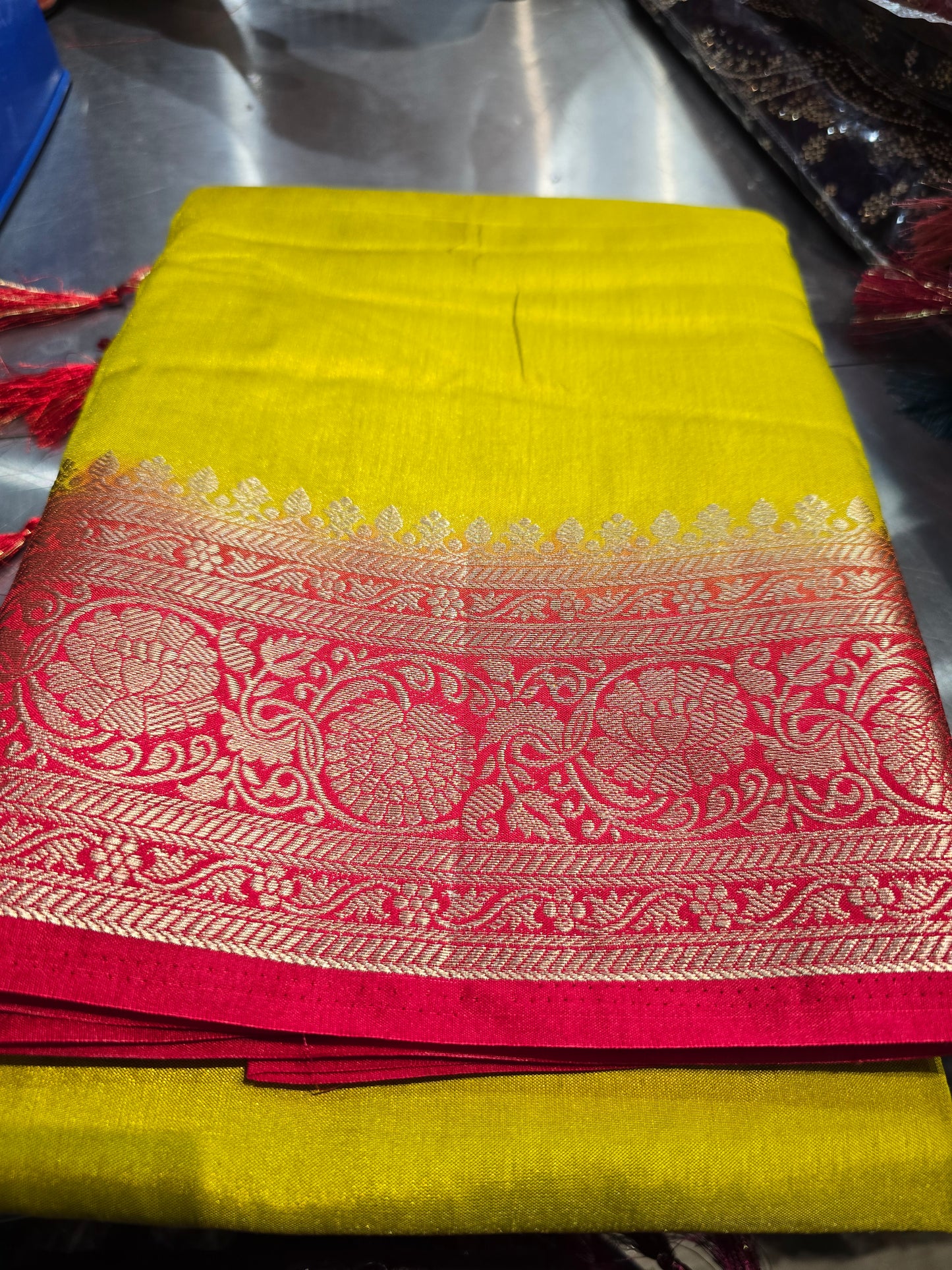 Beautiful designer temple silk saree