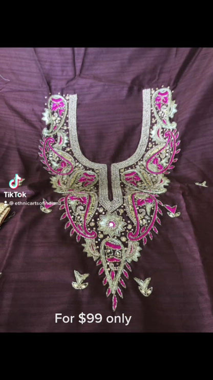 Beautiful designer unstitched pakistani style suit