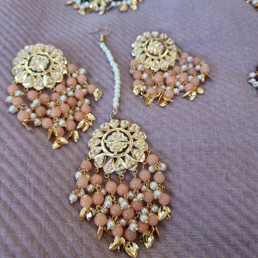 Beautiful designer earrings tikkah set