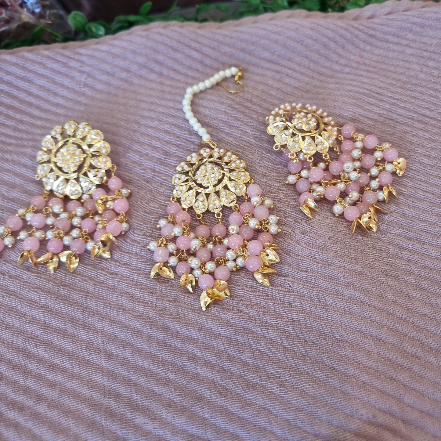 Beautiful designer earrings tikkah set