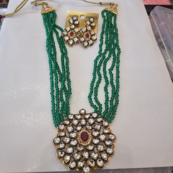 Beautiful designer beads long necklace with earing