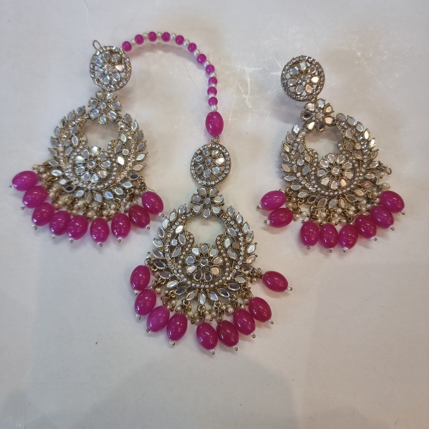 Beautiful designer mirror earrings tikkah