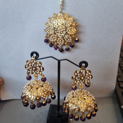 Beautiful designer traditional earing tikkah set