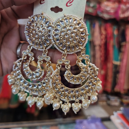 Beautiful designer chand bali kundan earings