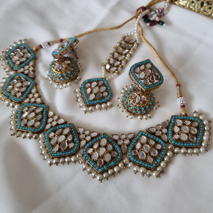 Beautiful deisgner mirror work necklace set