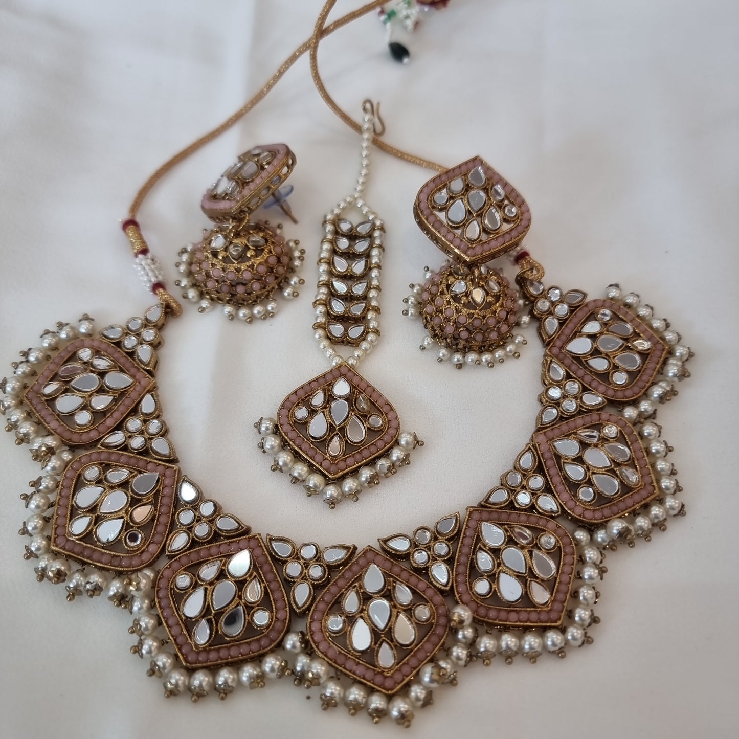 Beautiful deisgner mirror work necklace set