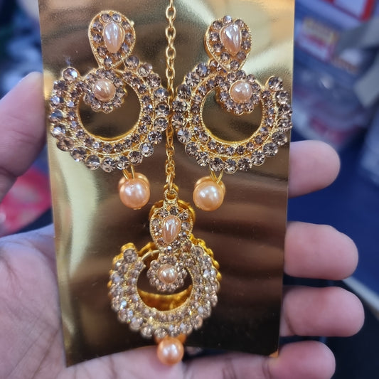 Beautiful designer earing tikkah set