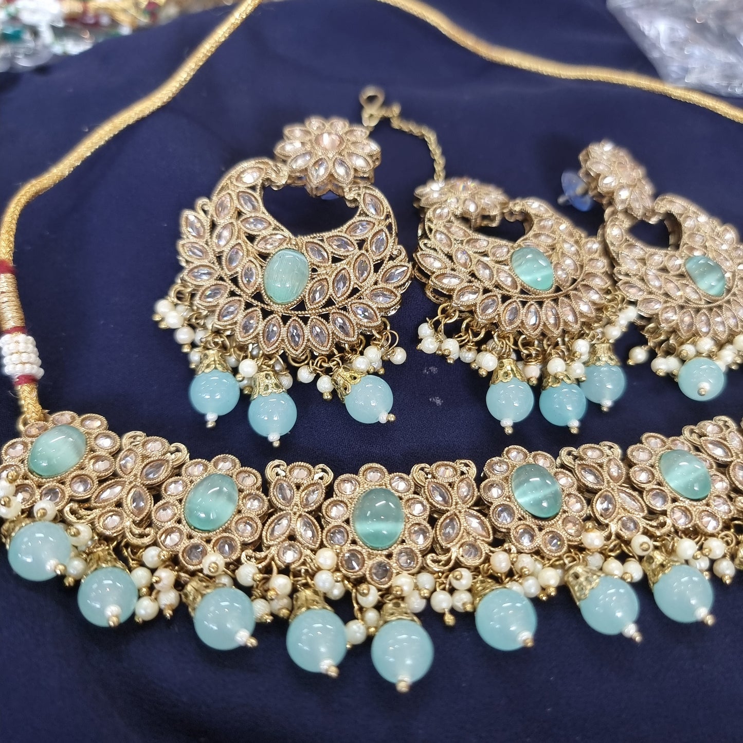 Beautiful designer polki necklace set