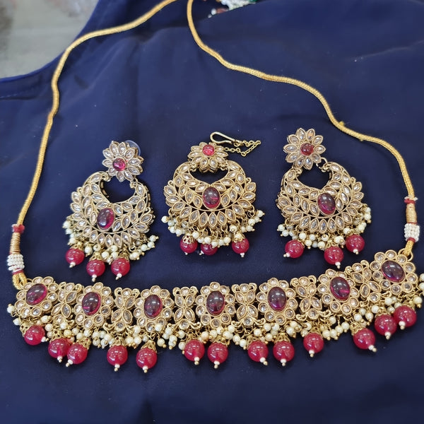 Beautiful designer polki necklace set