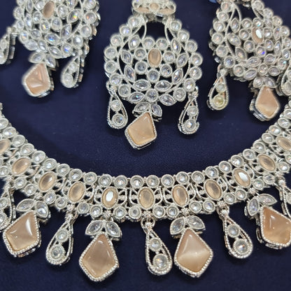 Beautiful designer american diamond choker set