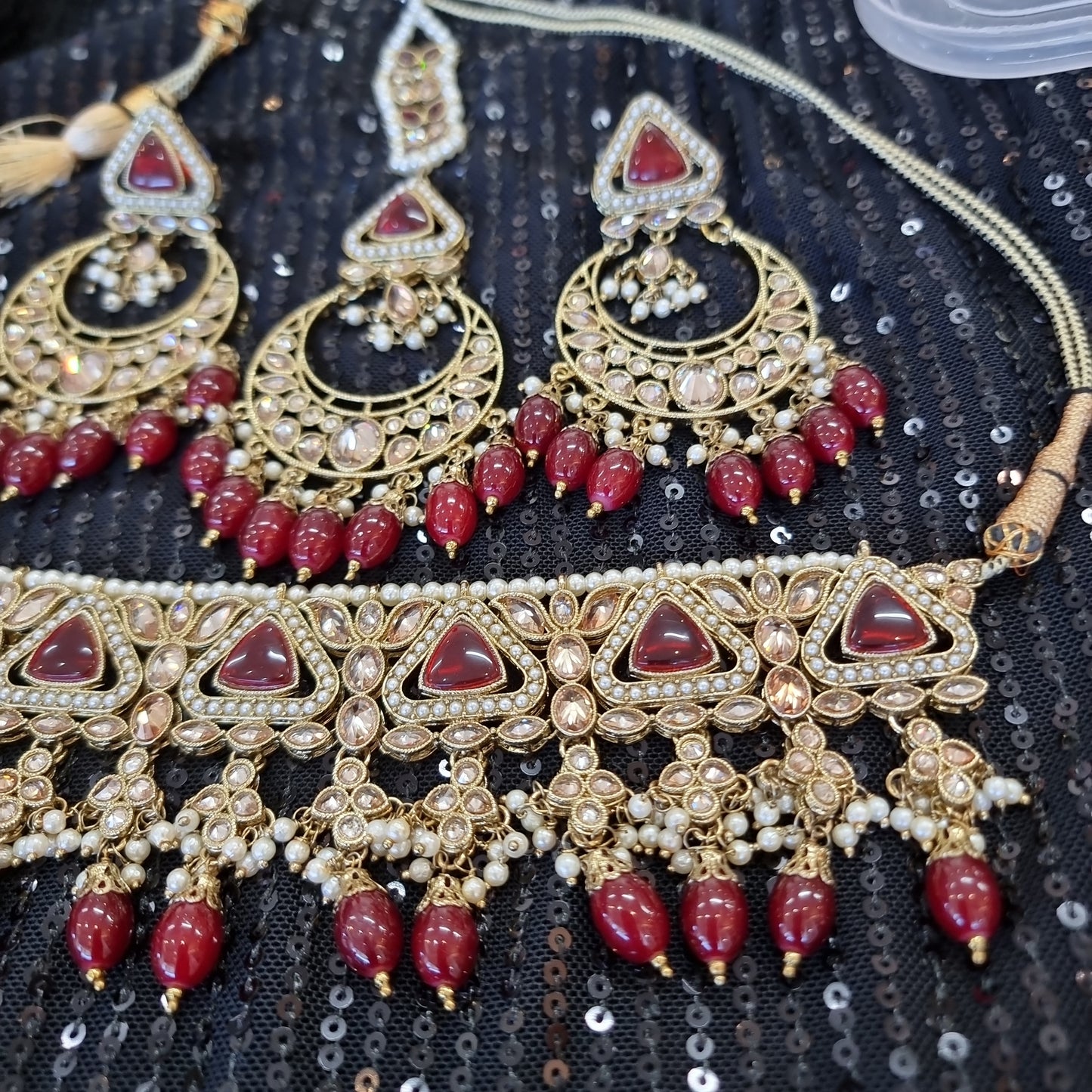 Beautiful designer polki necklace set