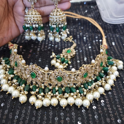 Beautiful designer mirror necklace set
