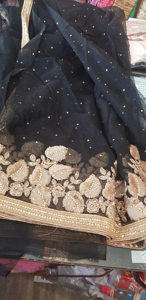 Beautiful designer soft netting saree