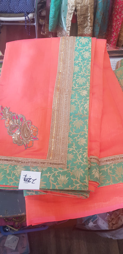 Beautiful designer saree with readymade blouse