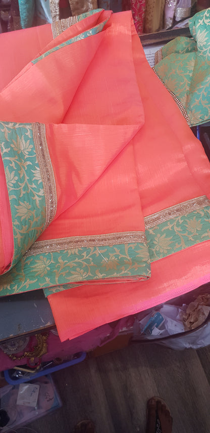 Beautiful designer saree with readymade blouse