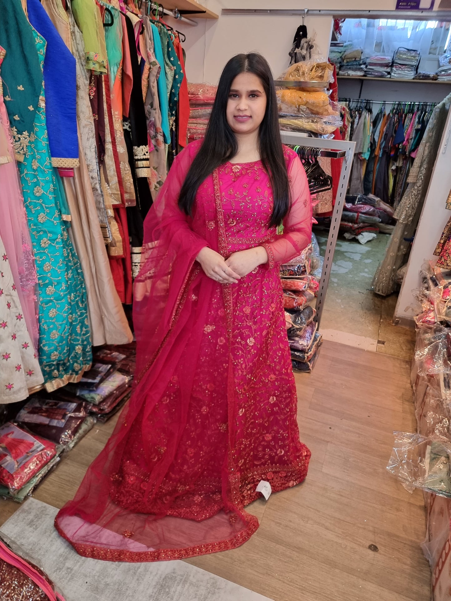 Beautiful designer anarkhali with embroidery