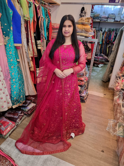 Beautiful designer anarkhali with embroidery