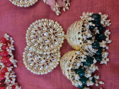 Beautiful designer Kundan jhumkas