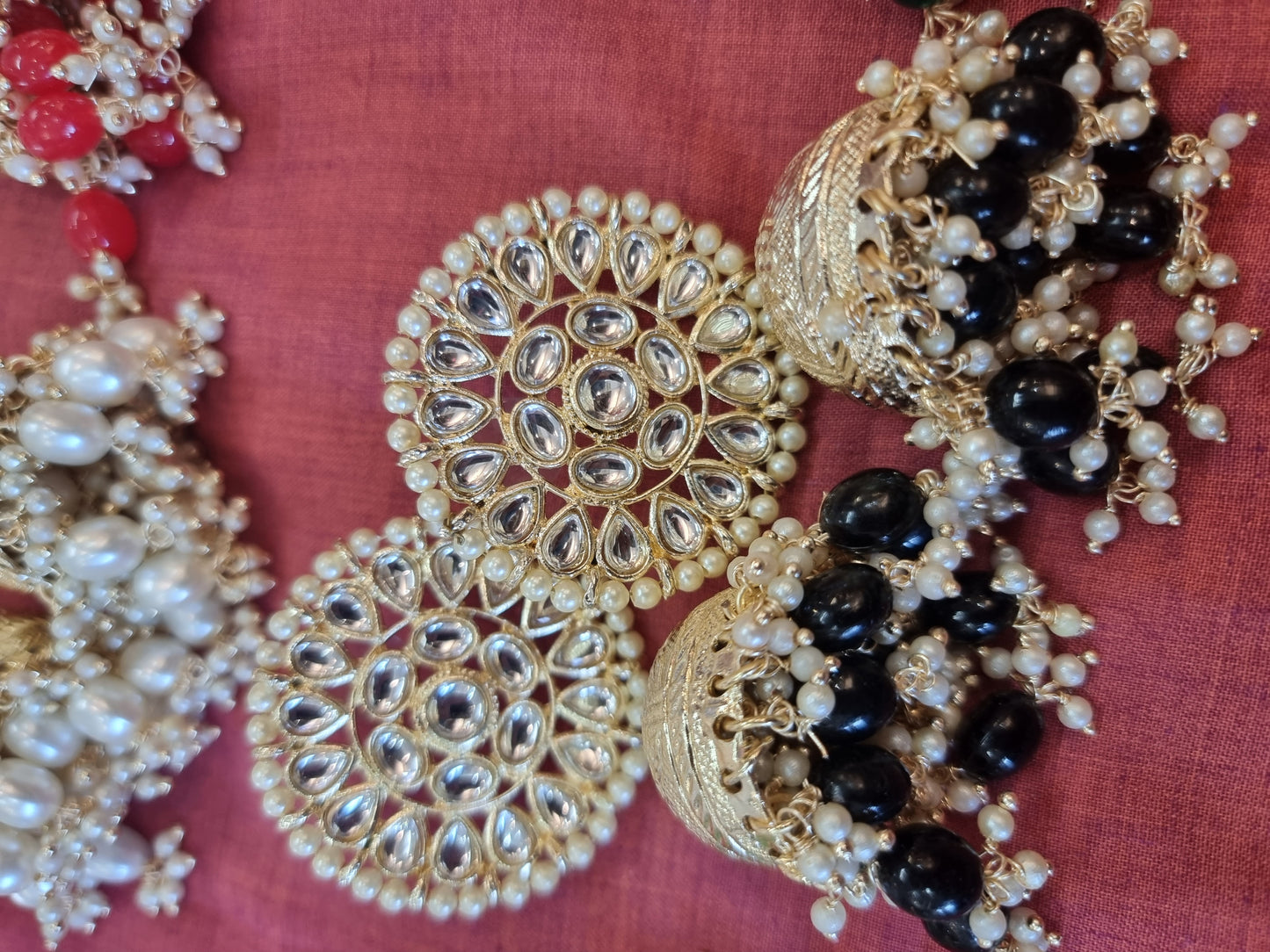 Beautiful designer Kundan jhumkas