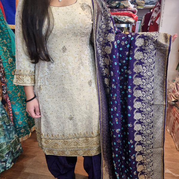 Beautiful designer ready made Punjabi patiala suit