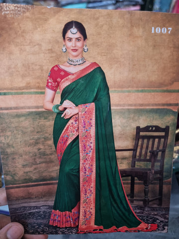 Beautiful designer silk saree with border