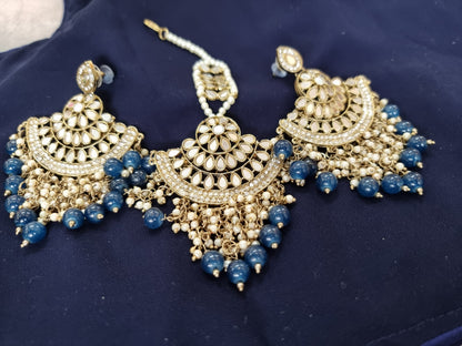 Beautiful designer mirror earing tikkah