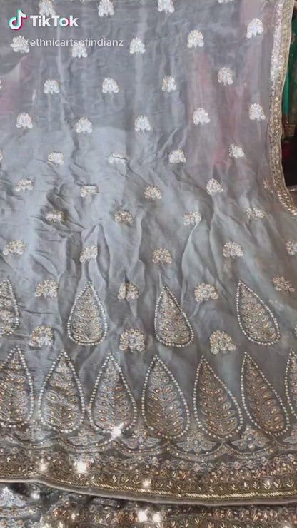 Beautiful designer lucknowi embroidery saree