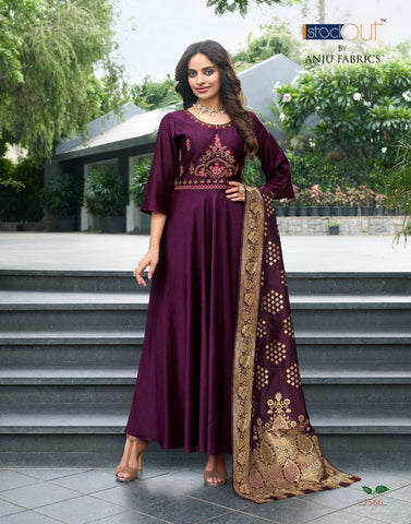 Beautiful designer gown with silk duppatta